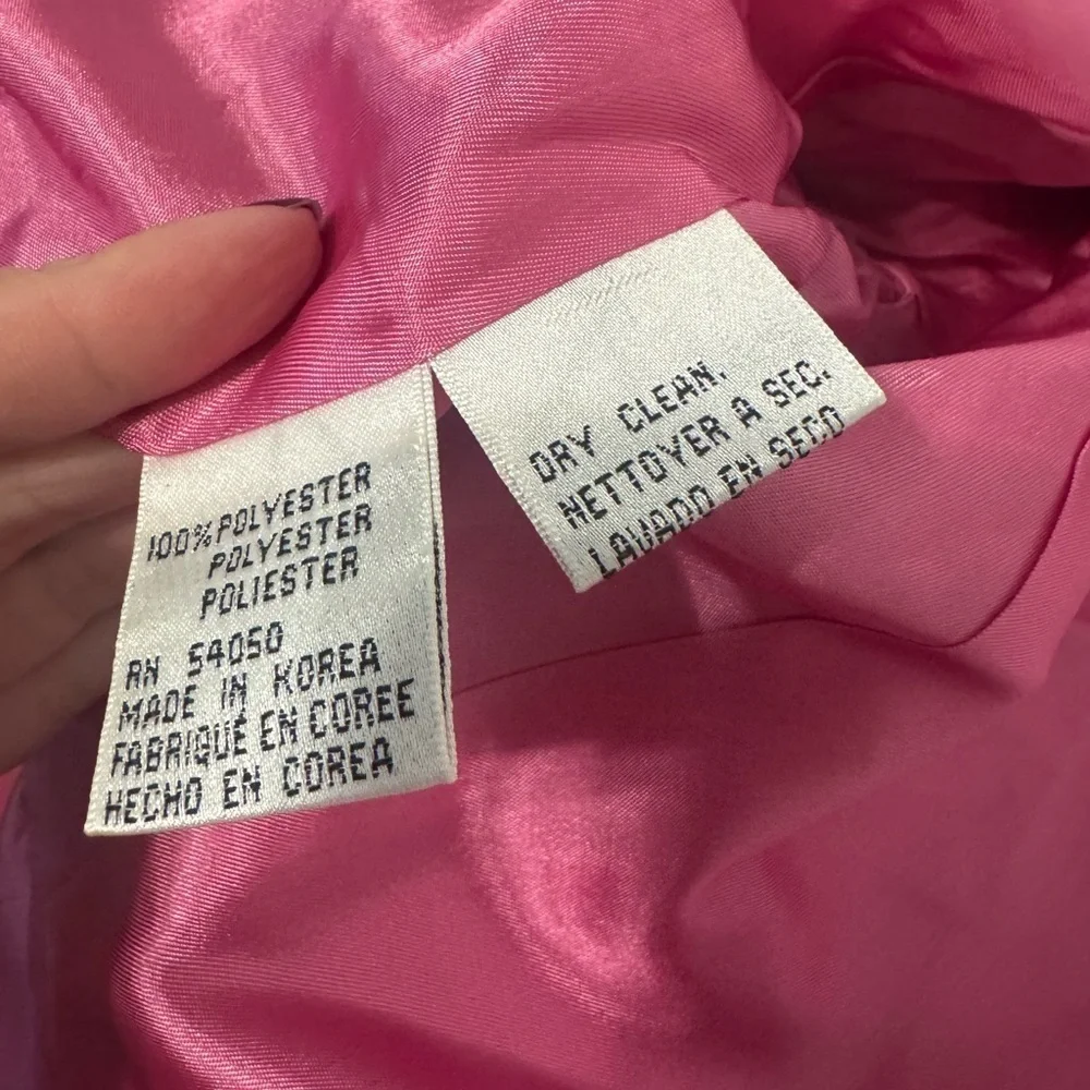1980s Vintage Christian Dior Bubblegum Pink Satin Cinched Blazer Jacket NO SIZE